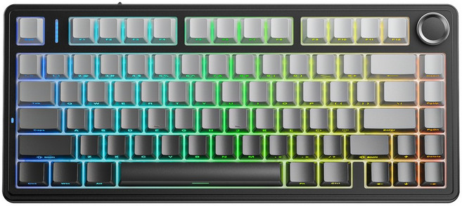 AULA 독거미 유무선 블루투스 기계식 키보드, Gradient Grey, F75, 리퍼축