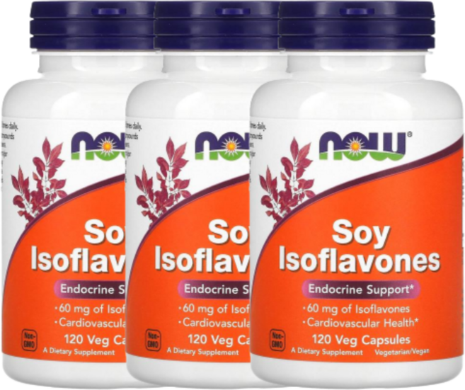 [2+1] Now Foods 나우푸드 대두 이소플라본 120정 소이 Soy Isoflavones 베지캡슐 3개