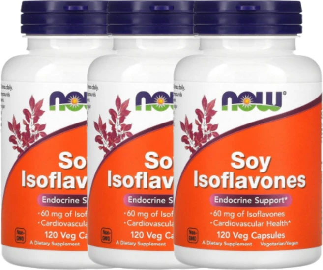 [2+1] Now Foods 나우푸드 대두 이소플라본 120정 소이 Soy Isoflavones 베지캡슐 3개 - 쿠팡