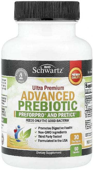 바이오슈워츠 프리바이오틱 울트라 프리미엄 Advanced Prebiotic 베지캡슐 60정, 60회분, 1개 - 쿠팡