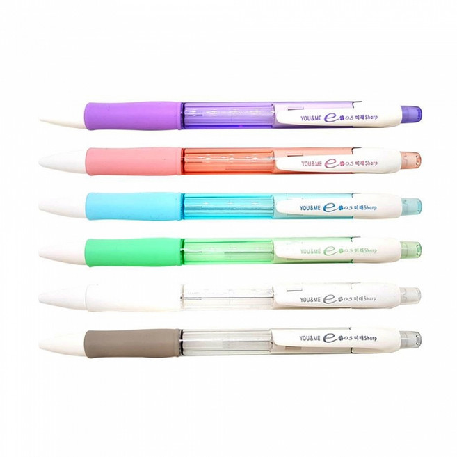 유미 e-미래샤프 수능샤프 0.5mm 6색 색상랜덤, 6개
