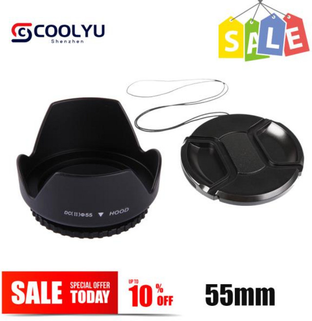 후지 캐논 소니 펜탁스 올림푸스 D5600 용 꽃 렌즈 나사 마운트 및 분실 캡 55mm, 한개옵션0, 1개