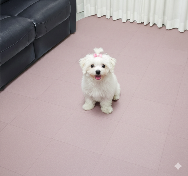 [나도있다] 반려동물 미끄럼방지 흡착 타일 매트 강아지 고양이 슬개골 보호 카페트 (30x30cm) 9P, 9개, 핑크