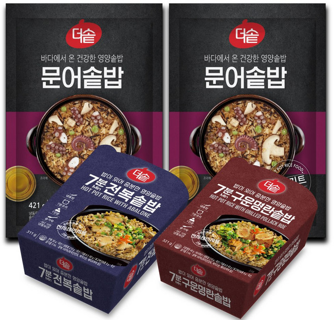 문어 솥밥 밀키트2봉 혼밥용 7분 전복 7분구운명란 영양식 저지방 고단백 타우린 보양식 도시락, 421g