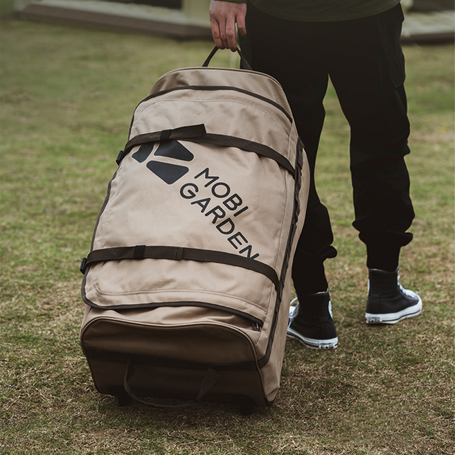 모비가든 대용량 트롤리백 캠핑 가방 110L, 1개, 카키, 1단