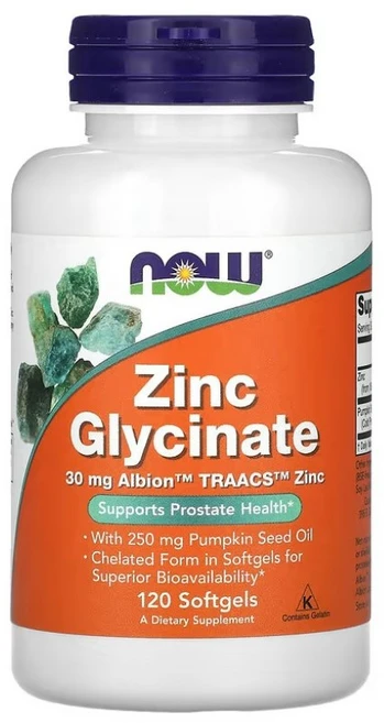 Now foods Zinc Glycinate 나우푸드 아연글리시네이트 120소프트겔, 120정, 1개 - 쿠팡
