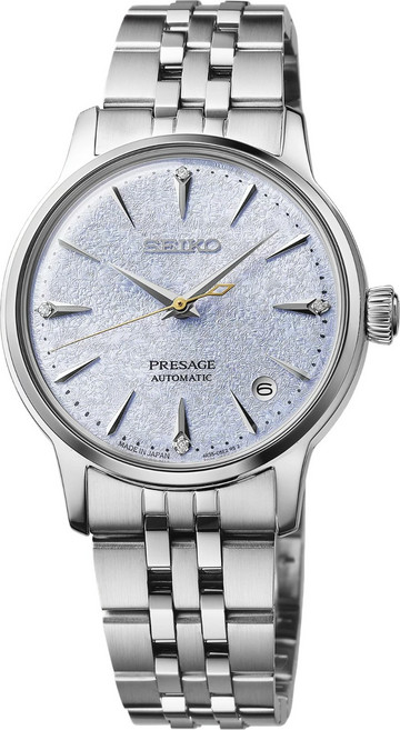 [Seiko] 세이코 프레사지 칵테일 타임 오토매틱 34mm 블루 다이얼 여성용 시계 SRPL61