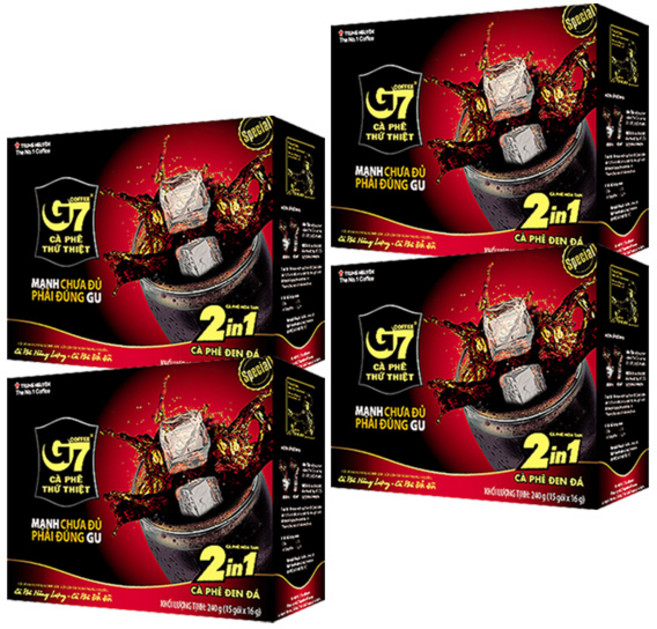 G7 2in1 커피 앤 슈거 인스턴트 커피믹스 내수용, 16g, 15개입, 4개