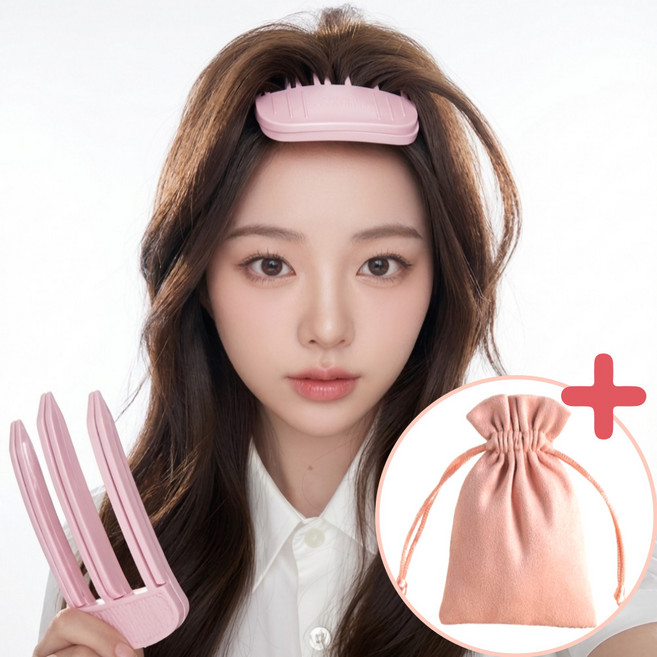 트렌디컬 헤어 정수리 뿌리볼륨 집게핀 세트, 1개, 베이비 핑크(대형+중형)