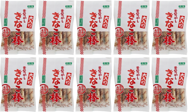 스즈노야 키나코봉 일본 콩가루봉 과자 스틱, 10개, 45g