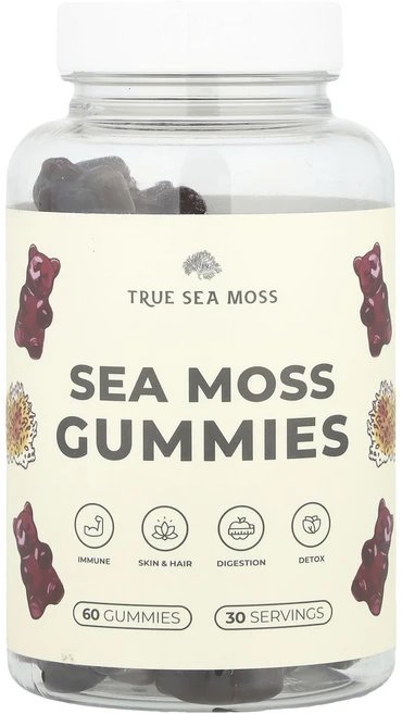 True Sea Moss 바다 이끼 구미젤리 구미젤리 60개, TrueSeaMoss바다이끼구미젤리구미젤리60개 - 쿠팡