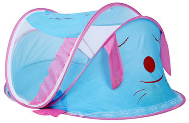 에코벨 휴대용 원터치 유아용모기장 캐릭터/거실 침대 캐노피, 원터치 유아용 캐릭터 모기장 - 핑크