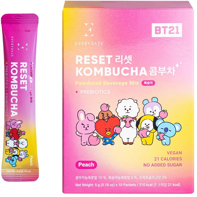 에브리데이즈 리셋 콤부차 복숭아, 5g, 10개 - 쿠팡
