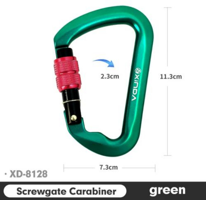 등산카라비너암벽 야외 등반 산악 착륙 고도 작업 장비 알루미늄 합금 안전 버클 후크, 없음, 6) Screw Dark-green