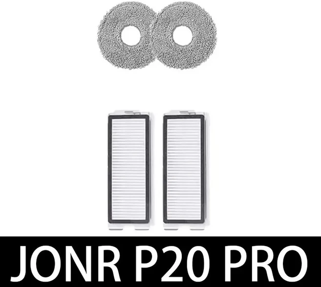 JONR P20 PRO / T5 Pro 메인 사이드 브러시 Hepa 필터 천 교체 액세서리 용 로봇 진공 청소기 부품, 03 4PCS 2M2F