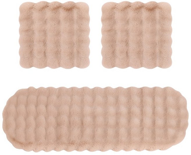 스타일닥터 겨울 털방석 포근포근 자동차방석 시트커버 극세사 방석 3종 세트, 1개, 카키 스리피스