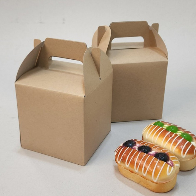 브라운 상자 4가지 사이즈 선물상자 손잡이박스 답례품 케이크상자 떡상자 베이커리포장 쿠키포장 쿠키상자 마카롱상자 선물포장, 03. 정사각(크라프트) 1호, 1개