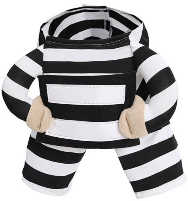 재미있는 애완동물 죄수 의상 세탁기 세탁 가능 축제 복장 착용, M, 그림과 같이, 1개
