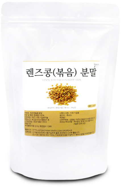 기타 렌즈콩(볶음) 분말 300g 렌즈콩 렌틸콩 가루 파우더 선식 건강, 1개