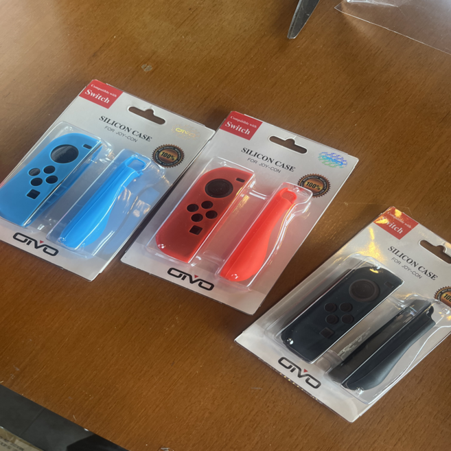 닌텐도 스위치 조이콘 실리콘 그립 케이스 커버, 2개, 블랙, 닌텐도스위치