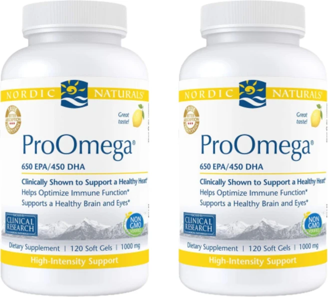 [Nordic Naturals] 프로오메가 1280 mg EPA 650DHA 450 레몬 맛 120 소프트젤 2 SET, 120정, 2개 - 쿠팡
