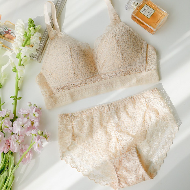 [애프터문] 데일리 레이스 브라 팬티 속옷 세트 (와이어/ 노와이어)