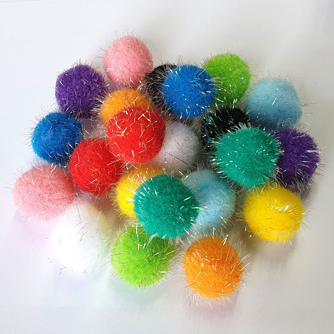 반짝이뿅뿅이L / 솜방울 인형 모빌 악세사리 공예 만들기재료 환경구성재료 크리스마스 장식, 1세트, 30mm 500개