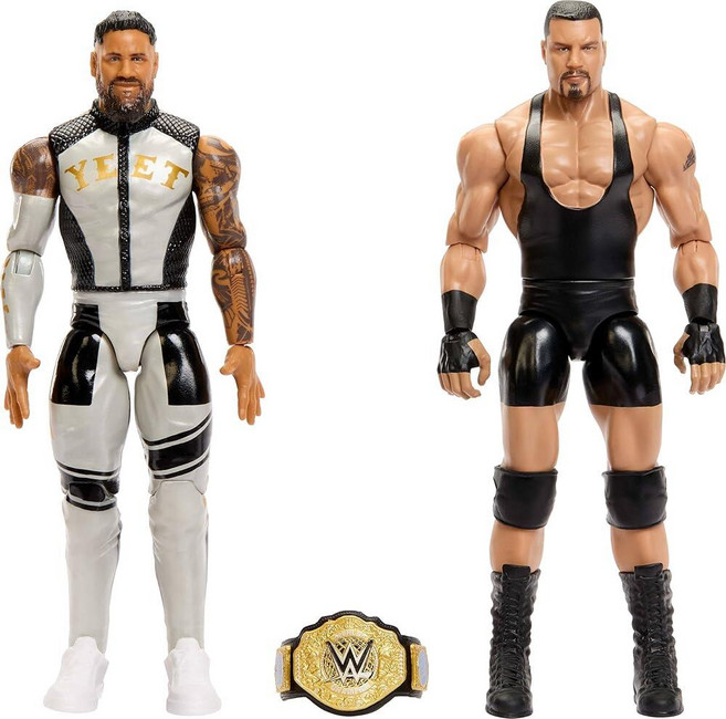 Mattel WWE 메인 쇼다운 액션 피규어 2팩 액세서리 포함 시리즈 #25 브론 브레이커 vs Jey USO 수집용 세트 15.2cm(6인치)