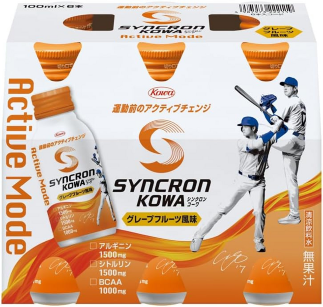 싱크론 액티브 모드 스포츠 음료 자몽맛 100ml 6개입, 1ml