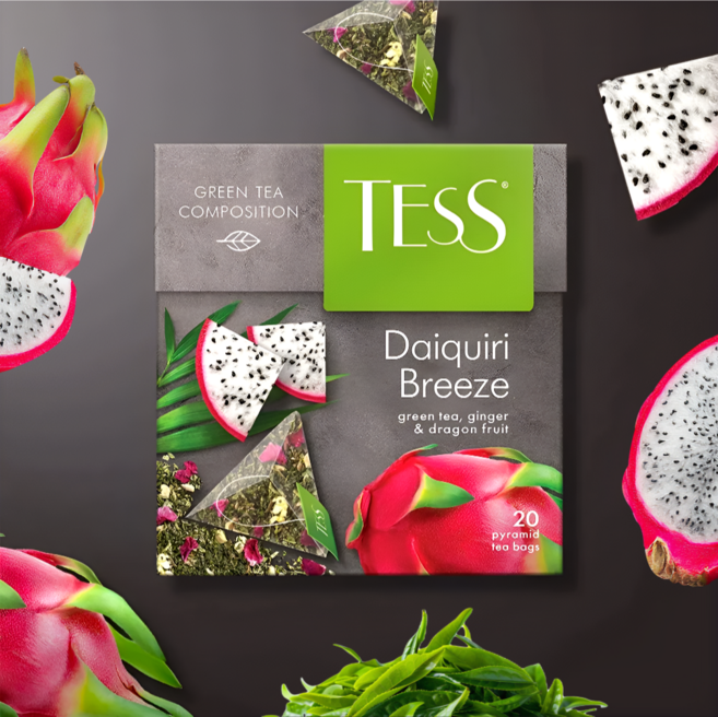 테스 다이키리 브리즈(용과&망고 함유) 녹차 유럽 러시아 홍차, 1개, 20개입, 1.8g