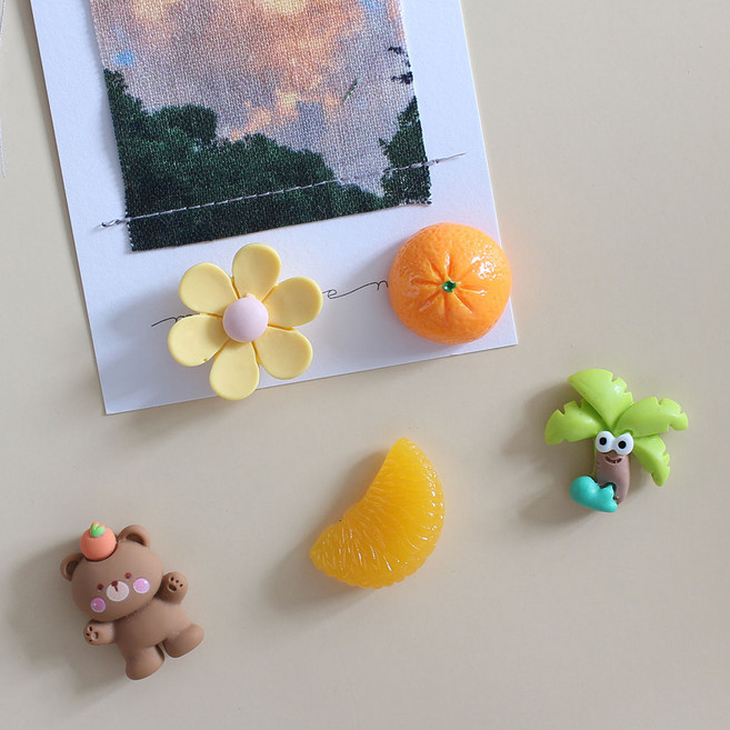 감귤곰 5P set 냉장고 현관문 인테리어 자석 작지만 강력한 귀여운 마그넷, 1.감귤곰A 5pcs 세트 자석