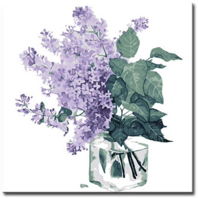 명화그리기 유화 세트 그림 해바라기 액자 DIY 캔버스, E44_라일락글라스, 1개