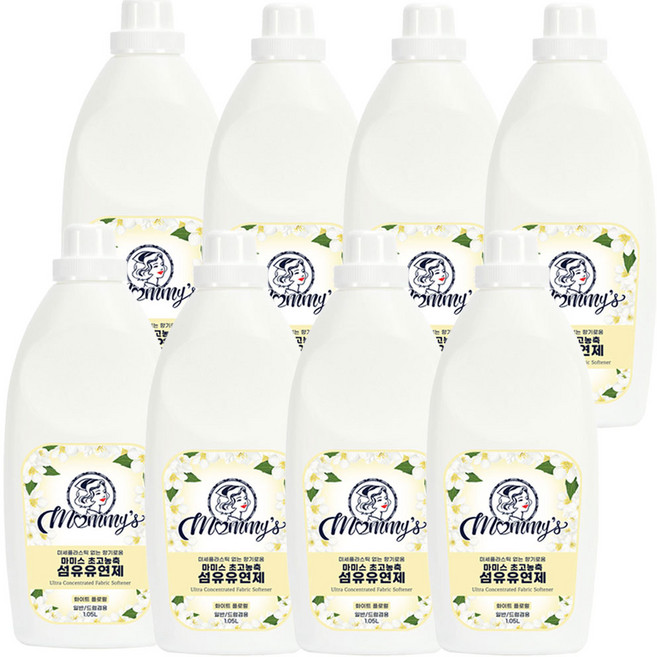 마미스 초고농축 섬유유연제 화이트플로럴향, 8개, 1.05L