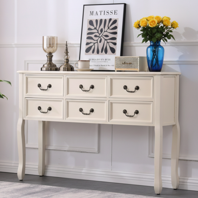 모노그레인 콘솔 원목테이블 수납 서랍장 장식 현관입구, A.아이보리 대형