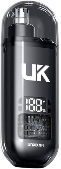 UNKO 昂科 電動鼻毛修剪器 充電式 水洗 男女通用, UK - 002黑色數顯款, 如圖所示