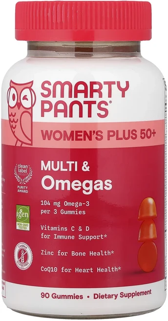 프리미엄상품 SmartyPants 여성용 플러스 50세 이상 멀티 및 오메가 구미젤리 오렌지 및 망고 오렌지 구미젤리 90개 끝내주게잘나가는상품, SmartyPants여성용플러스50세이상멀티및오메가구미, 1개 - 쿠팡