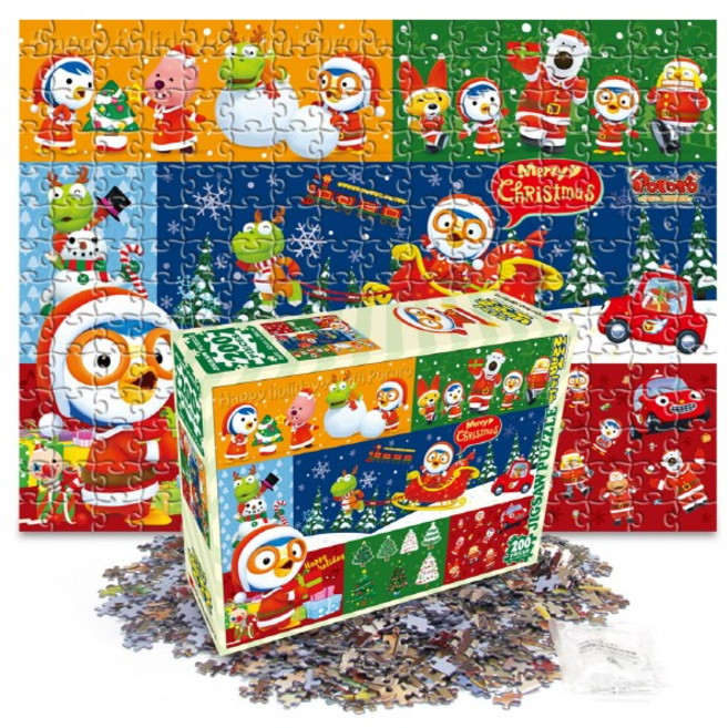 뽀로로 크리스마스 직소 퍼즐 200조각 어린이 캐릭터 장난감, 1개, 크리스마스 선물, 200피스