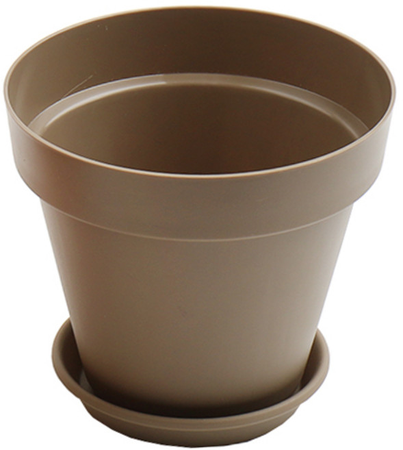 갑조네 아트화분 플라스틱 원형 화분 인테리어 공기정화식물, 아트화분 2호 (모카)