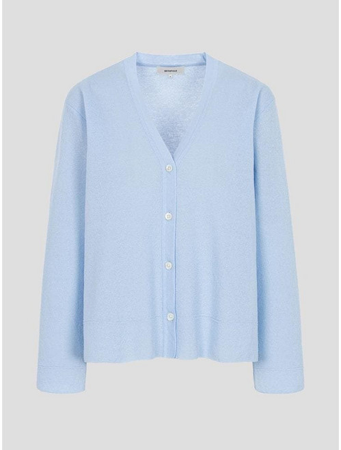 빈폴레이디스 코튼 혼방 V넥 루즈핏 카디건 스카이블루 여성 데일리 [백화점상품] BF475AC01Q