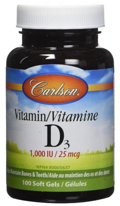 Carlson 비타민 D3 영양제 1000IU 100정, 1개 - 쿠팡