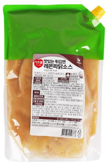 레몬파닭소스 2Kg 대용량 냉장 이츠웰, 씨제이프레시웨이주식회사이츠웰 레몬파닭소스 2kg /냉장, 1