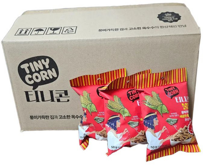 티니콘 옥수수 매콤한 불닭맛 콘스낵 대용량 콘칩, 2박스, 2kg