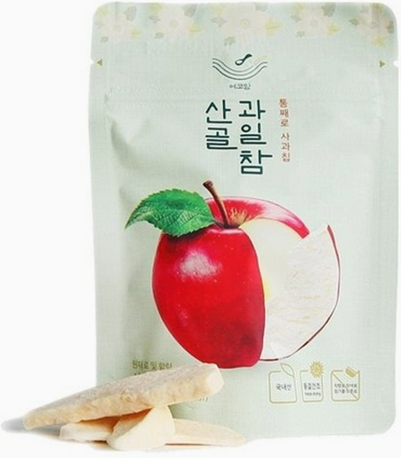 산골 과일참 통째로 사과칩 10g 4개