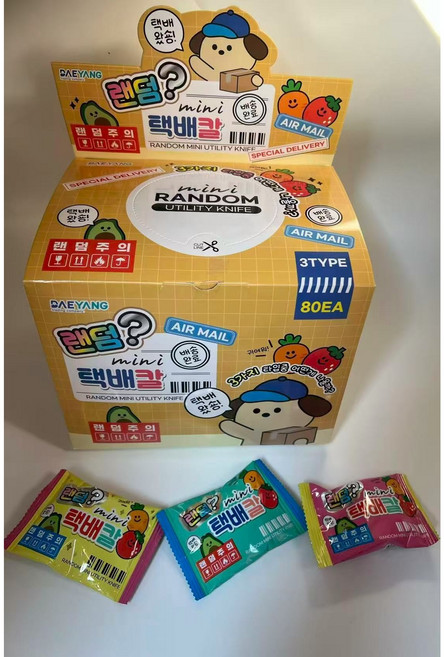 대양무역 랜덤 미니 택배칼, 80개, 랜덤 색상