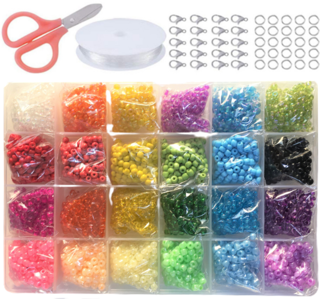 리니팜 24칸 5종 혼합 시드비즈 세트, 5종혼합 4mm, 1개