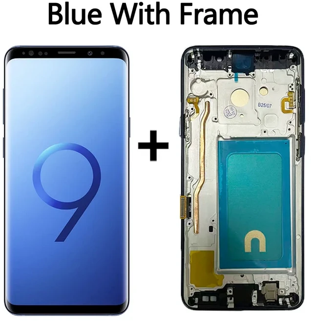 삼성 호환 S9 + G965 lcd 용 프레임이있는 Plus LCD 디스플레이 터치 스크린 디지타이저 TFT 품질 새, 05 Blue With Frame