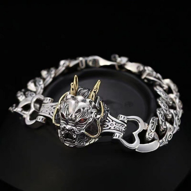 男士復古龍嘯九天手鏈 個性重工款