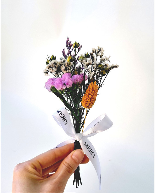 미니 프리저브드 플라워 꽃다발, 1.라벤더2+시네w3+리본