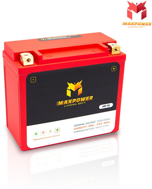 골드윙 맥스파워 오토바이 배터리 MP18 리튬인산철 밧데리, 1개