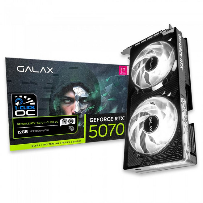 갤럭시 GALAX 지포스 RTX 5070 BLACK OC D7 12GB, RTX5070